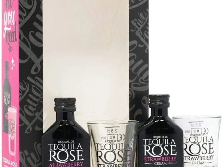 Tequila Rose Strawberry Cream Liqueur with Shot Glass, 2 x 5 cl For Sale