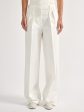 Pantalon large en gabardine de coton stretch blanc on Sale