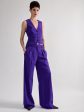 Gilet de costume en toile de laine violet Sale