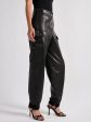 Pantalon cargo en cuir plongé noir Discount