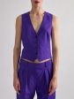 Gilet de costume en toile de laine violet Sale