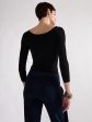 Pull col danseuse en maille seconde peau noir Fashion