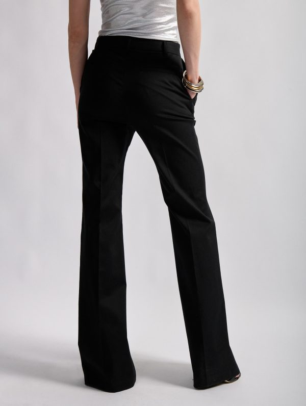 Pantalon bootleg en gabardine de coton stretch noir Hot on Sale